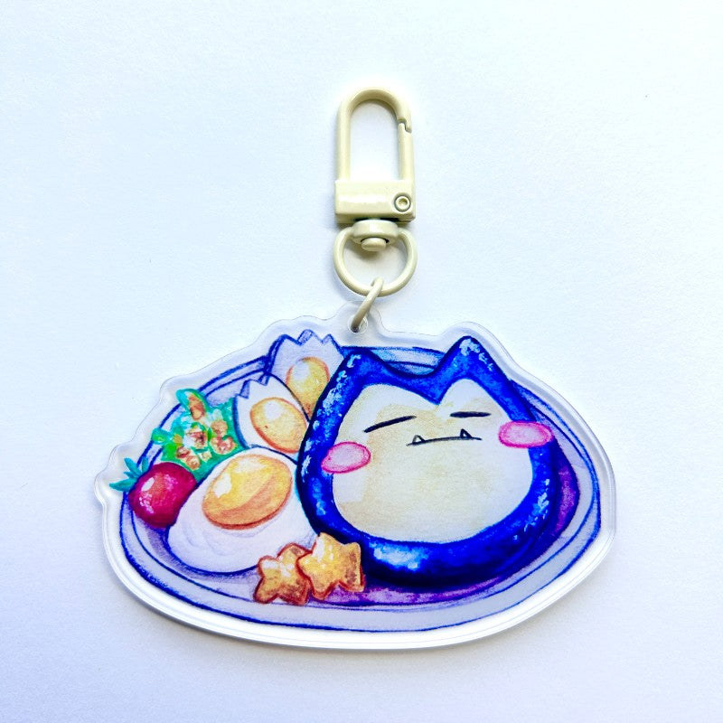 Snorlax Breakfast- Pokemon - Acrylic Keychain