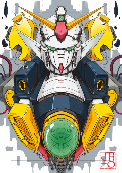 JHo | Wing Gundam | B4 Art Print