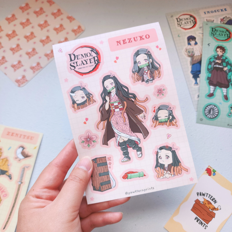 Demon Slayer Nezuko Fan Art Vinyl Sticker Sheet