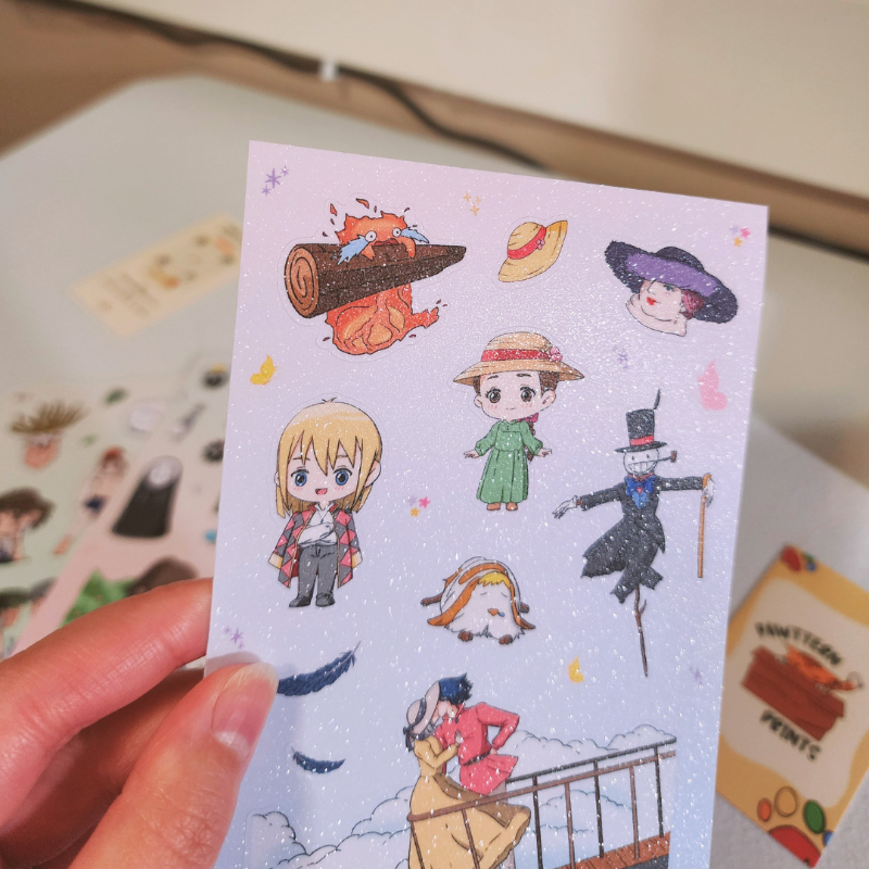 Ghibli Howl's Moving Castle Fan Art Vinyl Sticker Sheet