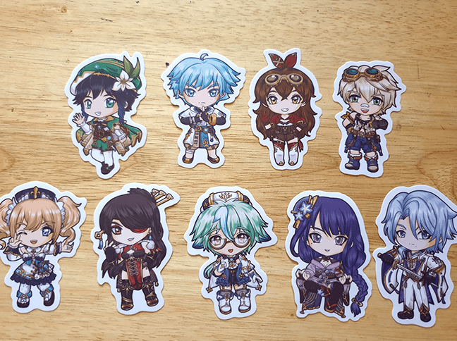 Genshin Impact Stickers Set of 9