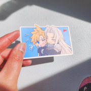 Final Fantasy 7 Cloud Sephiroth Fan Art Diecut Sticker