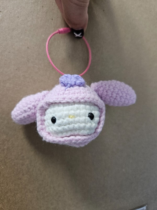 My Melody Head Crochet Keychain