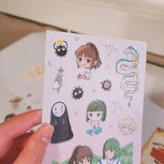 Ghibli Spirited Away Fan Art Vinyl Sticker Sheet