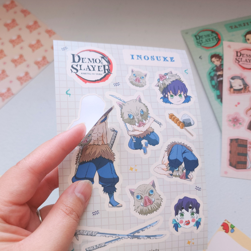 Demon Slayer Inosuke Fan Art Vinyl Sticker Sheet
