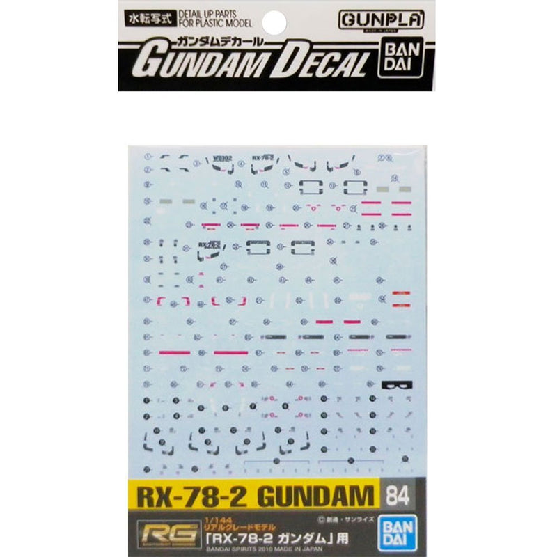Gundam Decal 84 - RG 1/144 RX-78-2 Gundam