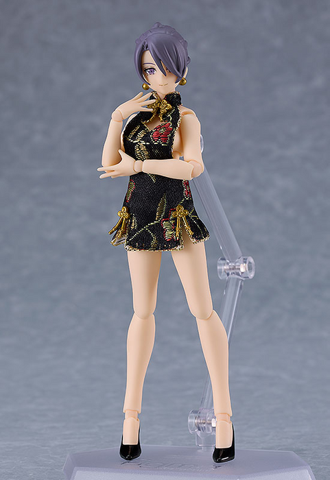 Figma - 596c Female Body (Mika) With Mini Skirt Chinese Dress Outfit (Black) - Figma Styles