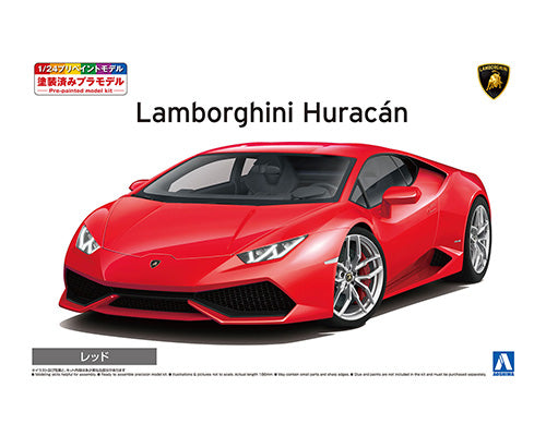 Pre-Painted 4-C '14 Lamborghini Huracan Red 1/24