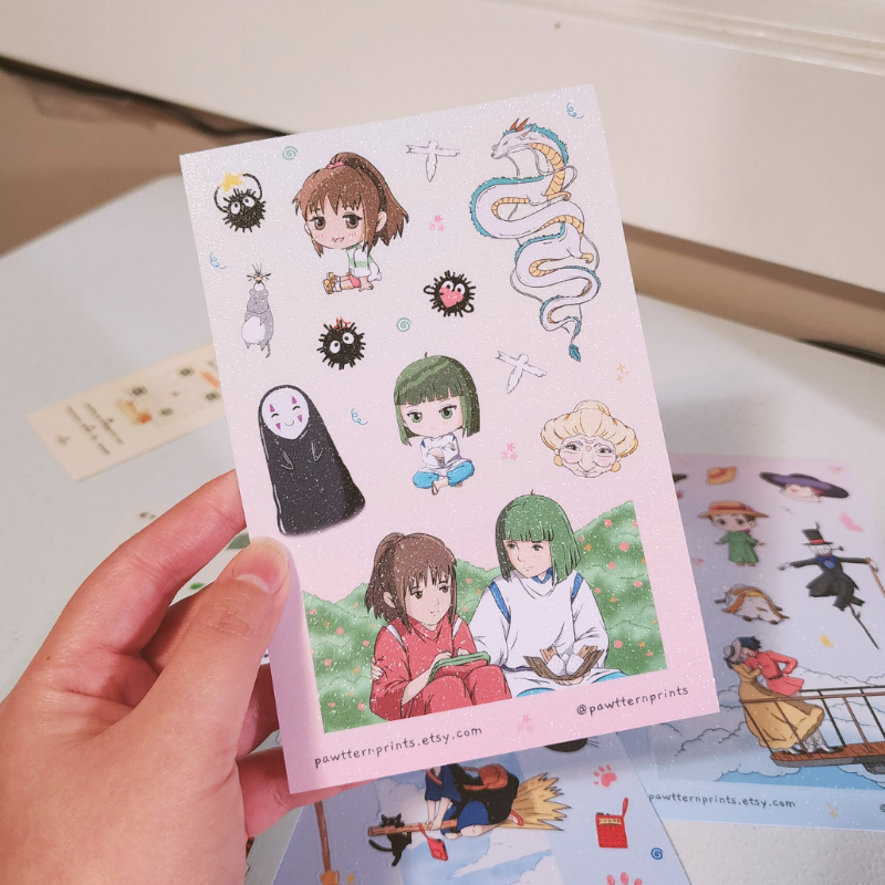Ghibli Spirited Away Fan Art Vinyl Sticker Sheet