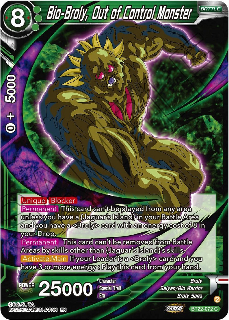 [BT22-072] Bio-Broly, Out of Control Monster (Critical Blow)