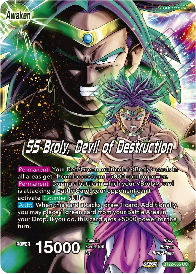 [BT22-055] Broly & Paragus // SS Broly, Devil of Destruction (Critical Blow)