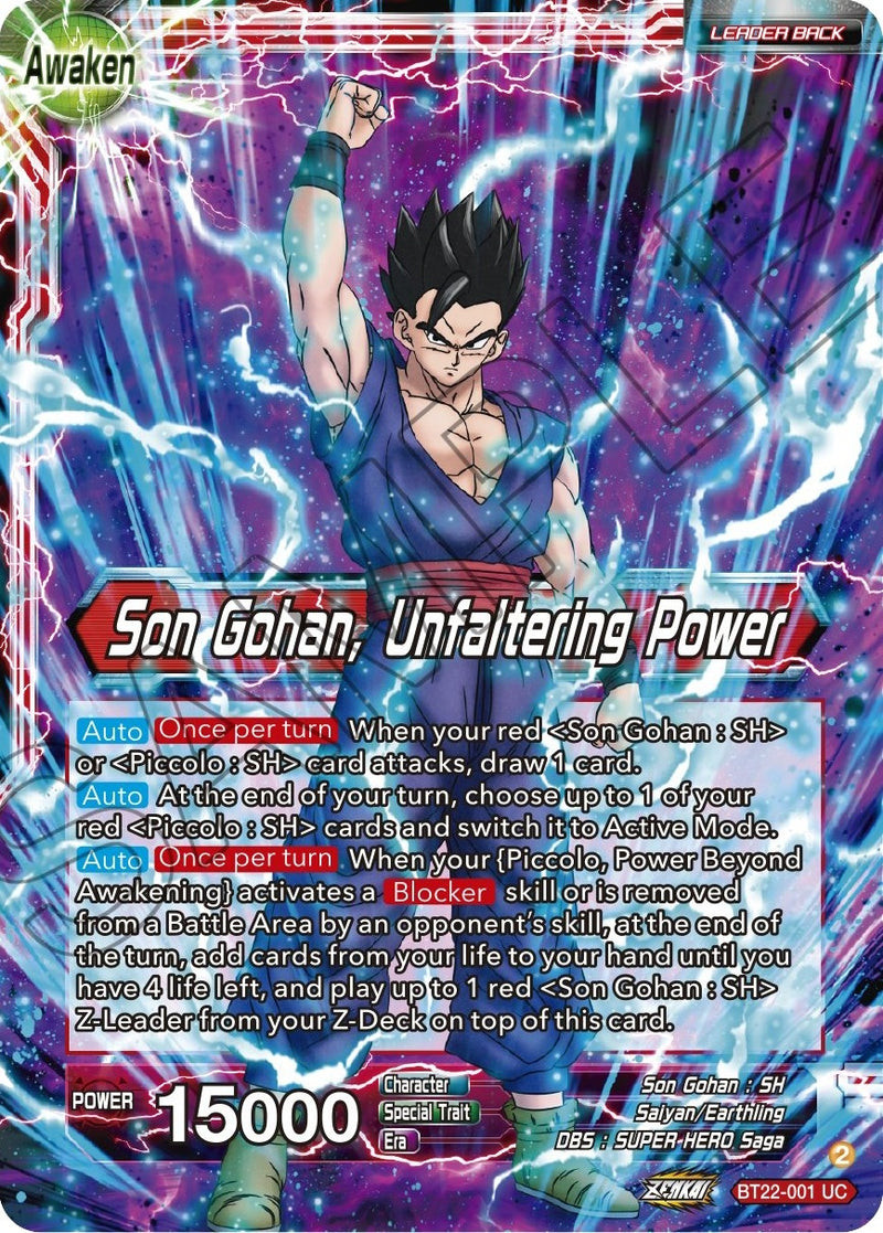 [BT22-001] Son Gohan // Son Gohan, Unfaltering Power (Critical Blow)