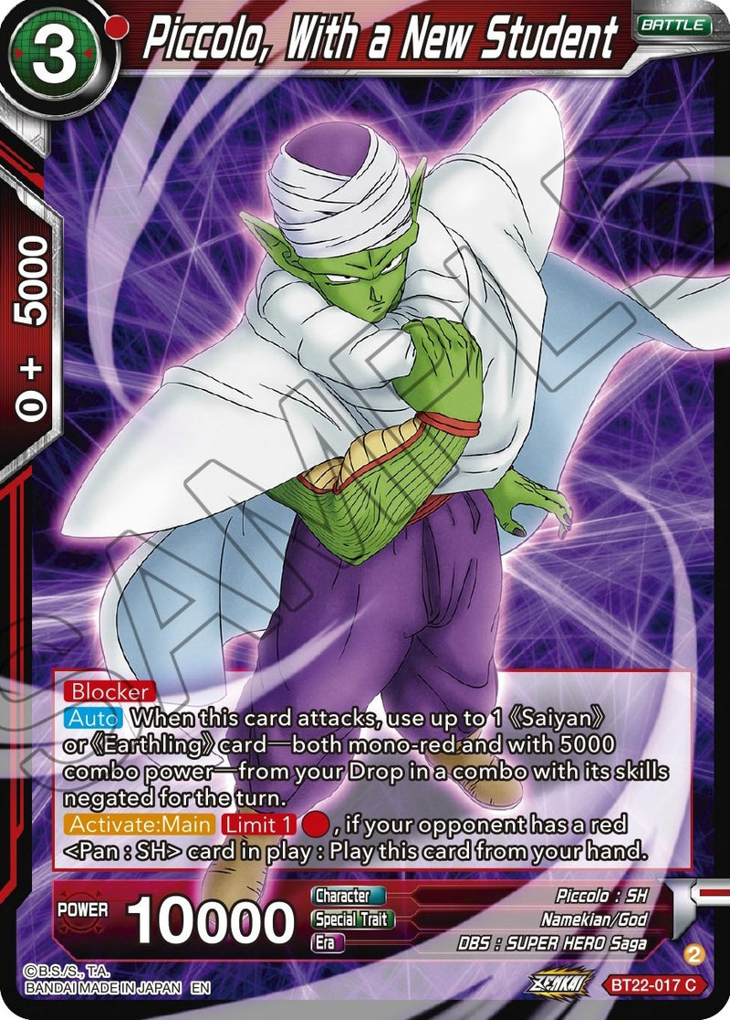 [BT22-017] Piccolo, With a New Student (Critical Blow)