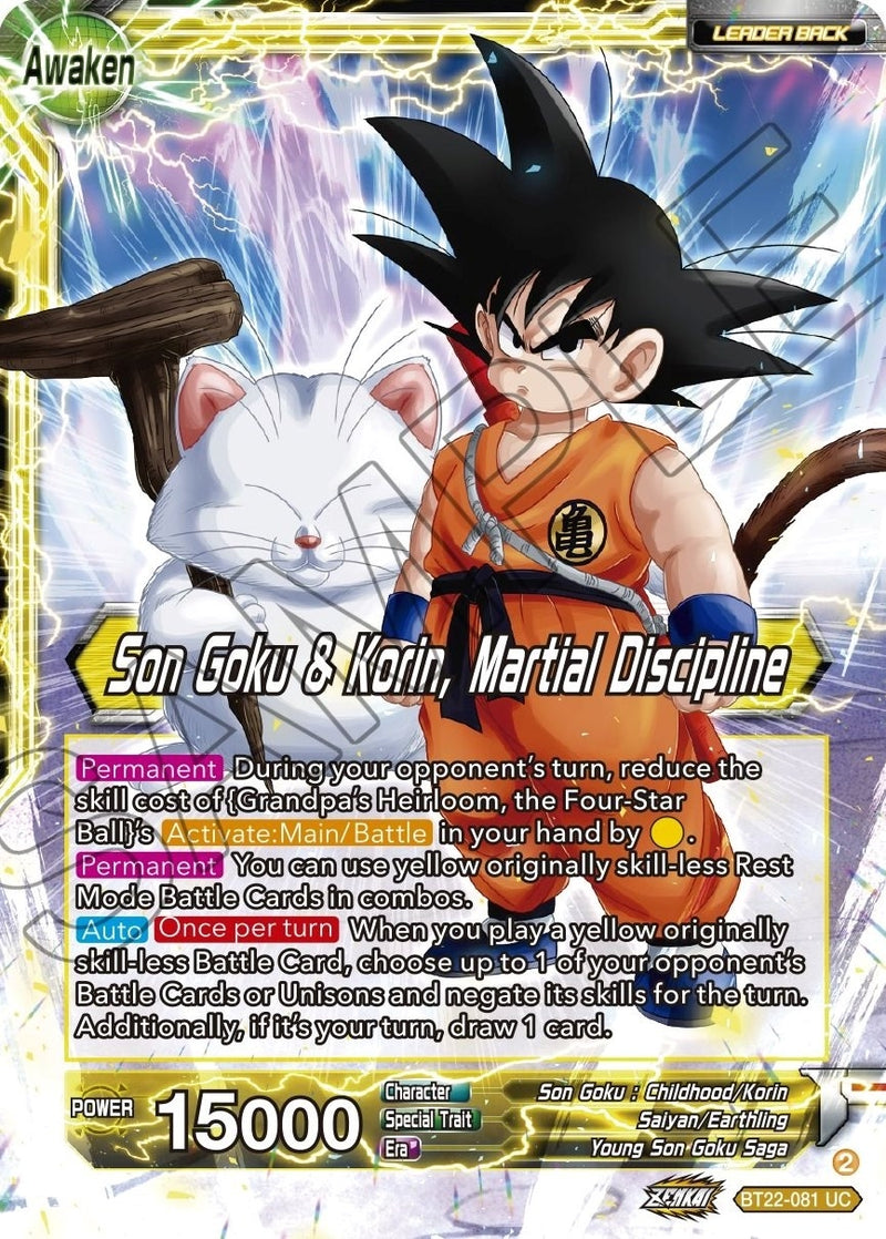 [BT22-081] Son Goku // Son Goku & Korin, Martial Discipline (Critical Blow)