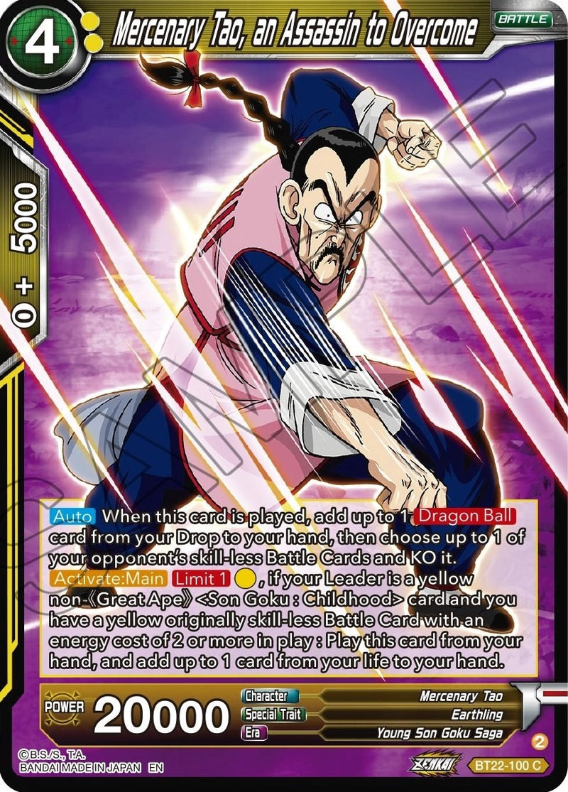 [BT22-100] Mercenary Tao, an Assassin to Overcome (Critical Blow)