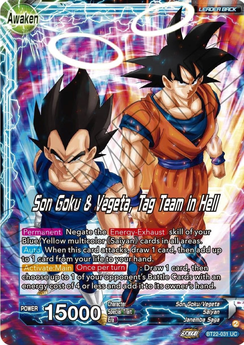 [BT22-031] Son Goku // Son Goku & Vegeta, Tag Team in Hell (Critical Blow)