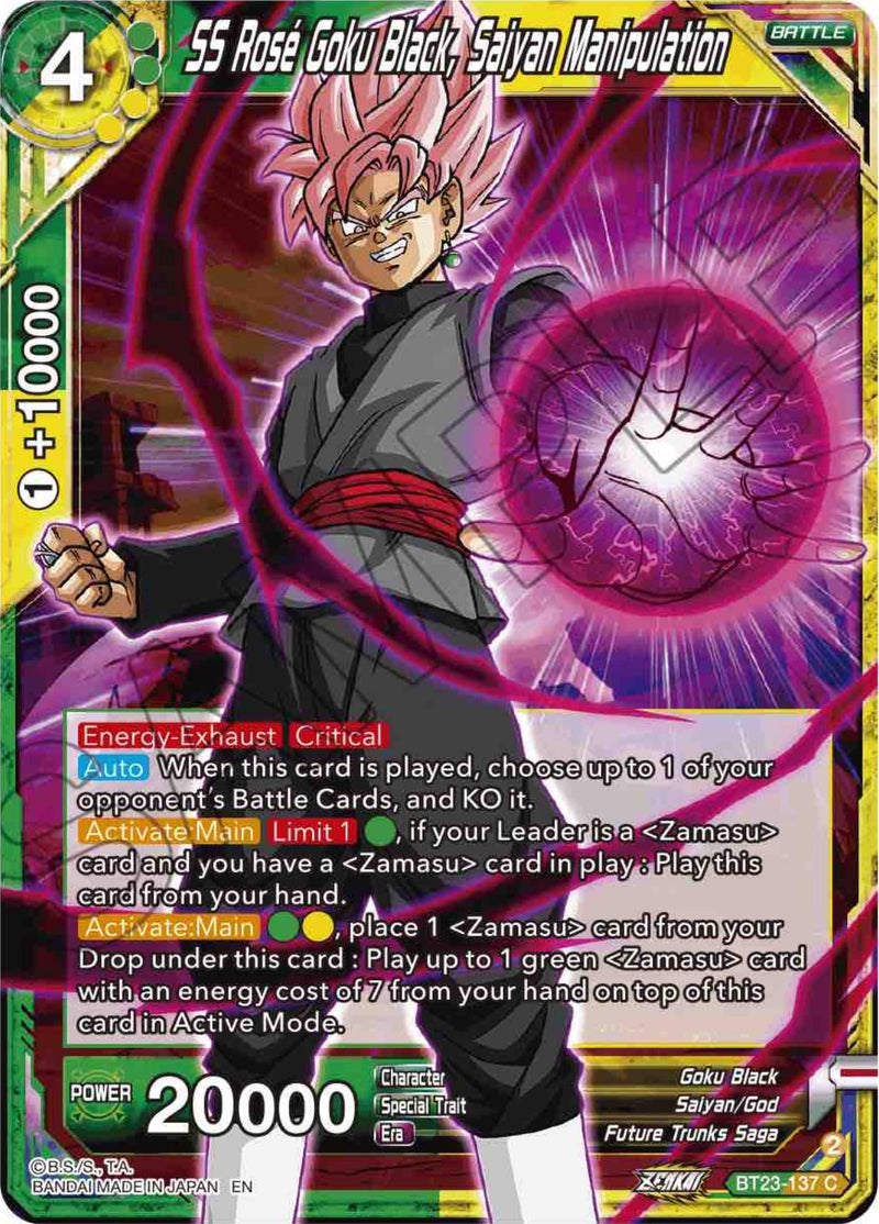 [BT23-137] SS Rose Goku Black, Saiyan Manipulation (Perfect Combination)