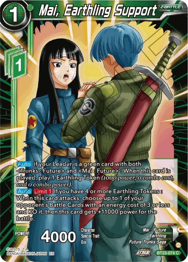 [BT23-074] Mai, Earthling Support (Perfect Combination)
