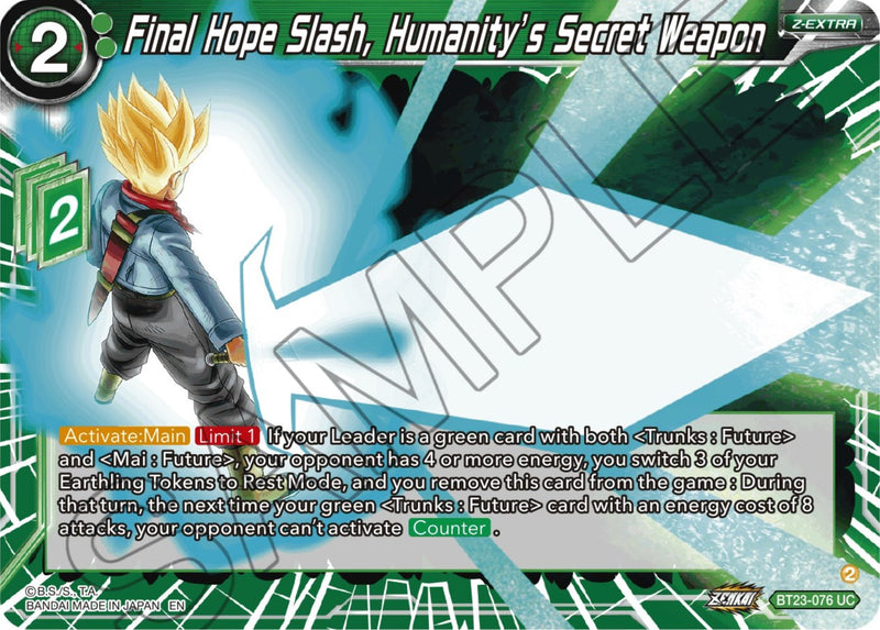 [BT23-076] Final Hope Slash, Humanity's Secret Weapon (Perfect Combination)