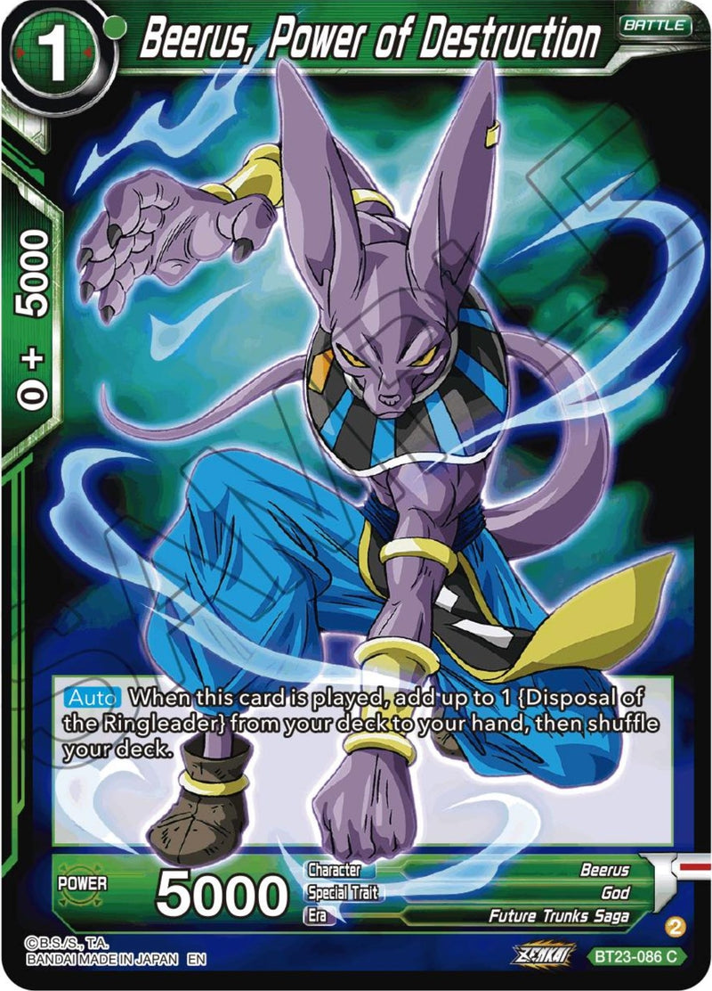 [BT23-086] Beerus, Power of Destruction (Perfect Combination)