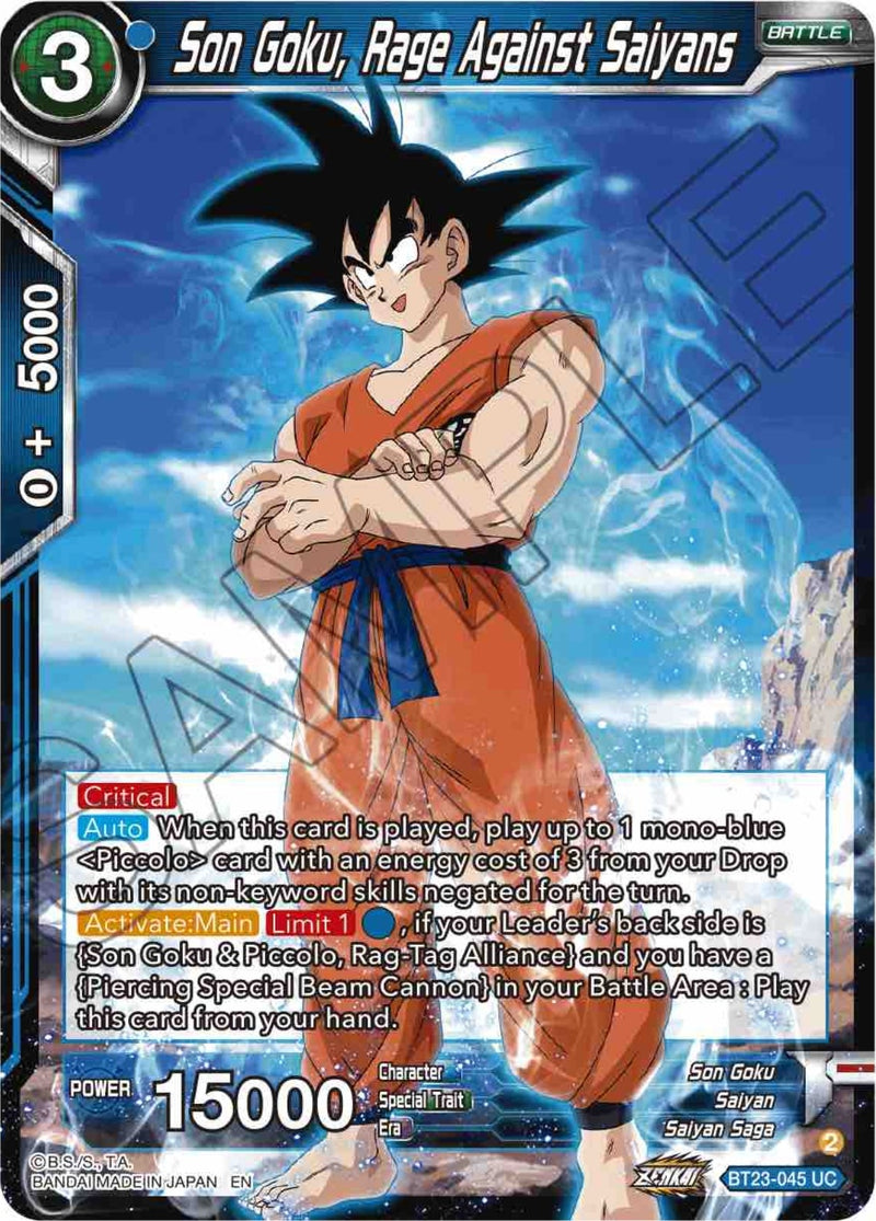 [BT23-045] Son Goku, Rage Against Saiyans (Perfect Combination)