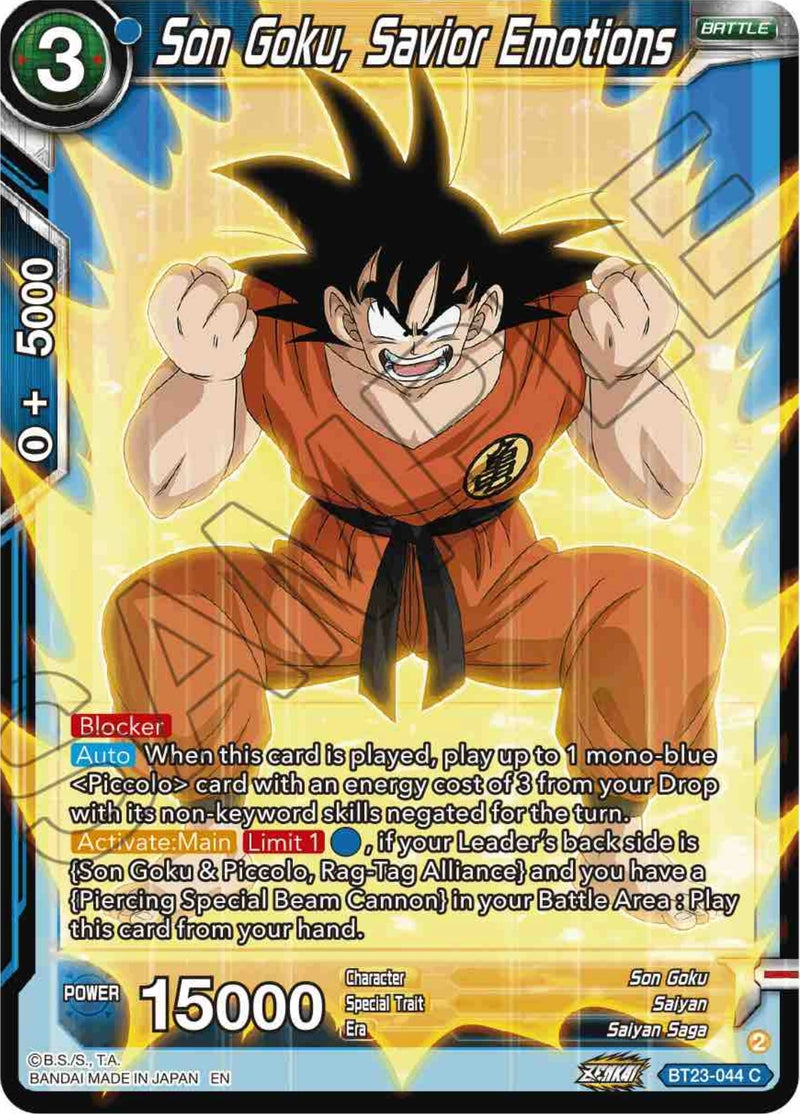 [BT23-044] Son Goku, Savior Emotions (Perfect Combination)