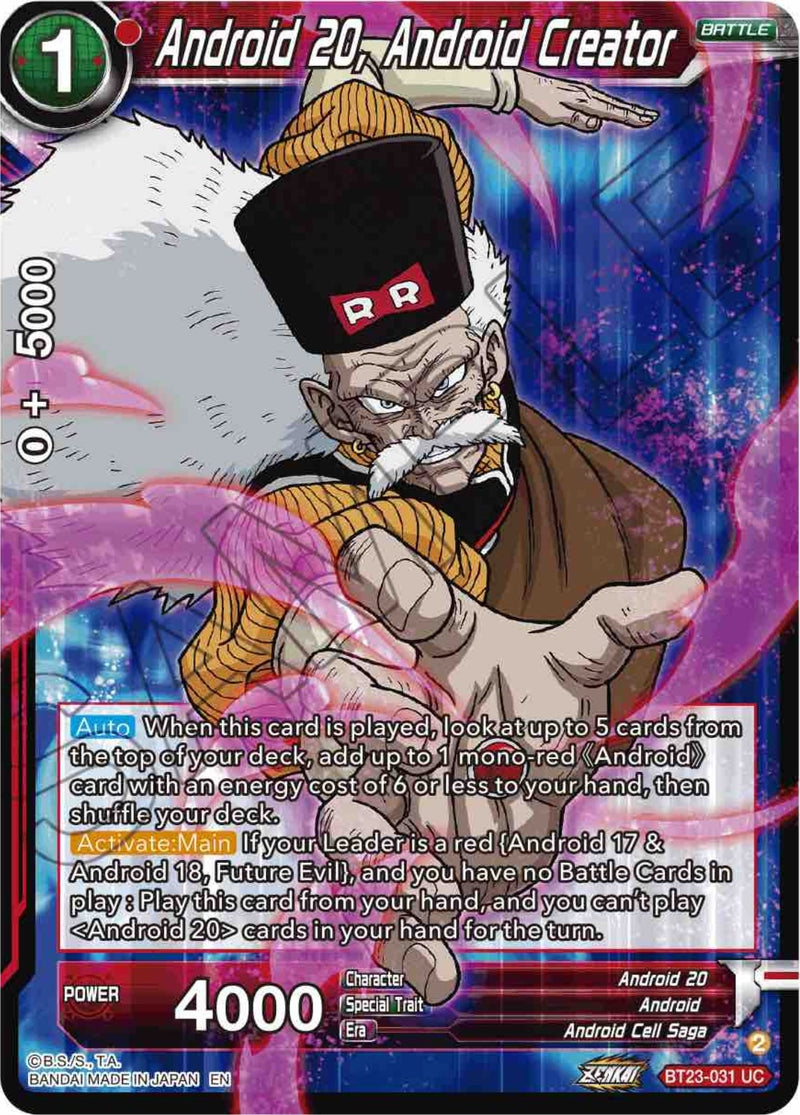 [BT23-031] Android 20, Android Creator (Perfect Combination)