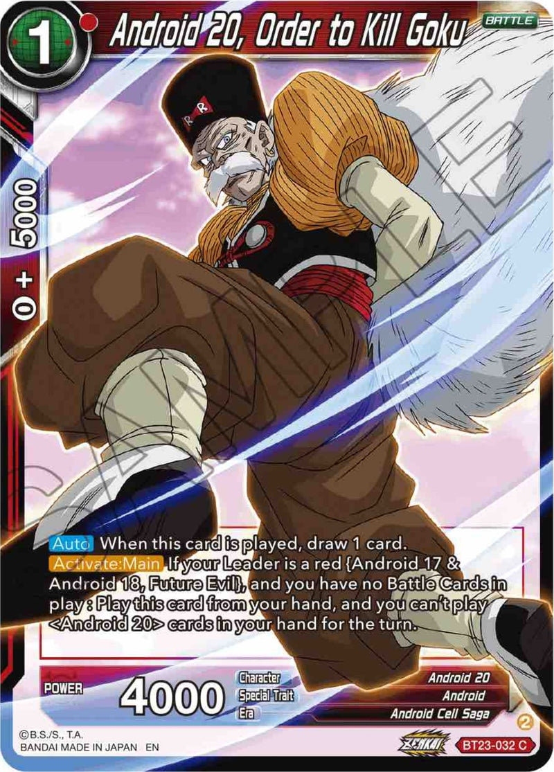 [BT23-032] Android 20, Order to Kill Goku (Perfect Combination)