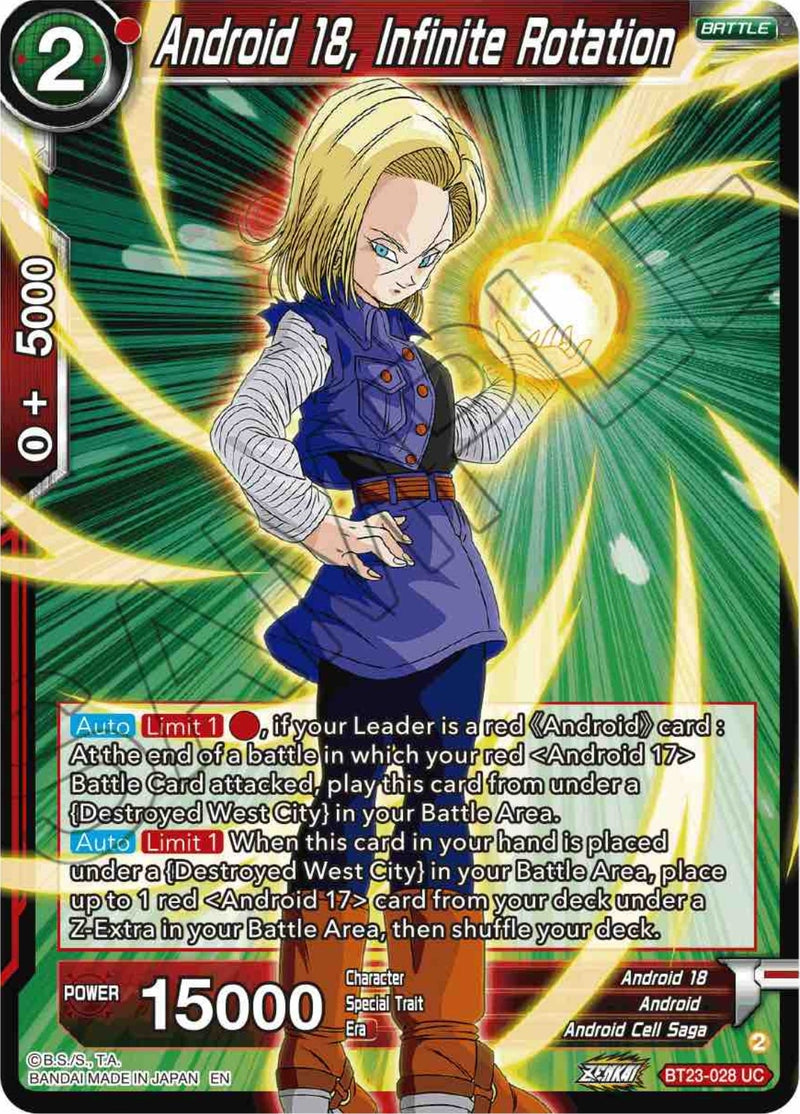 [BT23-028] Android 18, Infinite Rotation (Perfect Combination)