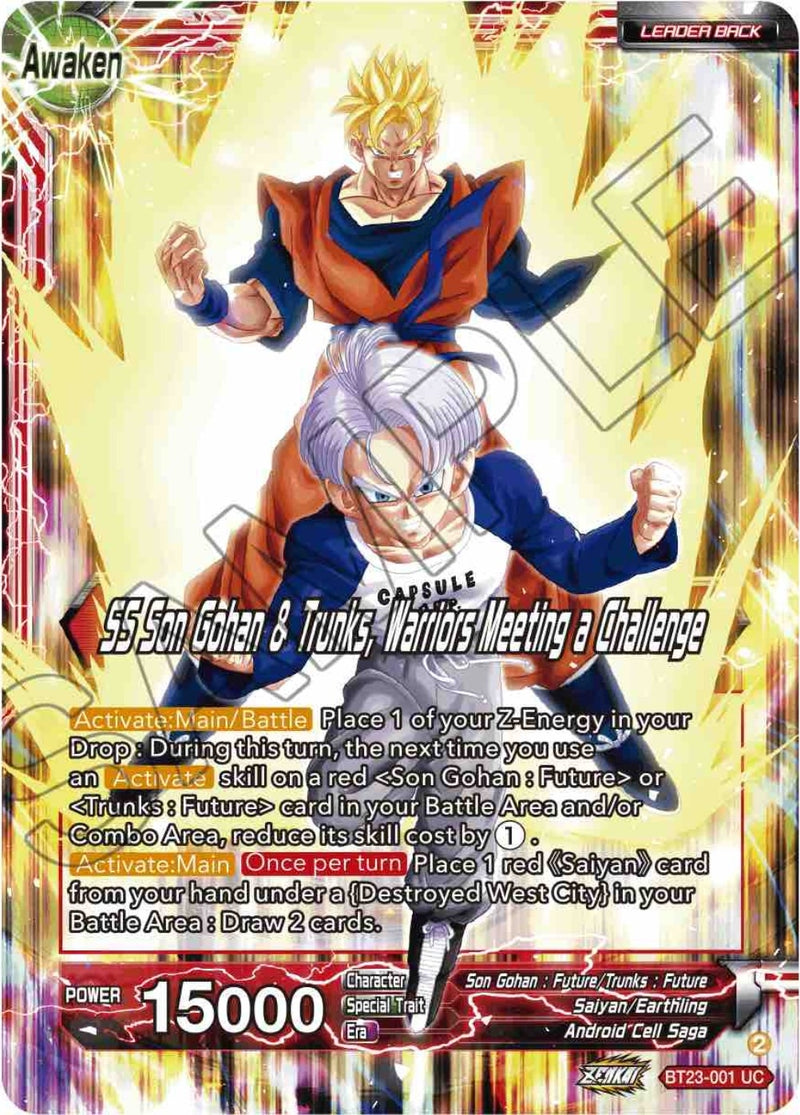 [BT23-001] Son Gohan & Trunks // SS Son Gohan & Trunks, Warriors Meeting a Challenge (Perfect Combination)