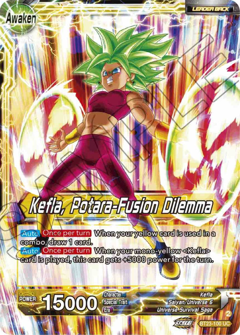 [BT23-100] Kale & Caulifla // Kefla, Potara-Fusion Dilemma (Perfect Combination)