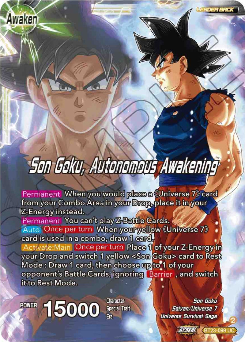[BT23-099] SSB Son Goku // Son Goku, Autonomous Awakening (Perfect Combination)