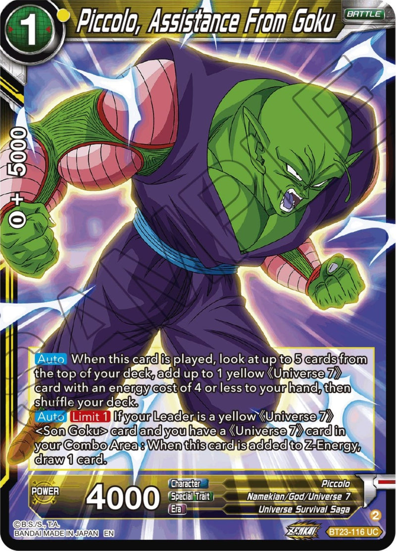 [BT23-116] Piccolo, Assistance From Goku (Perfect Combination)