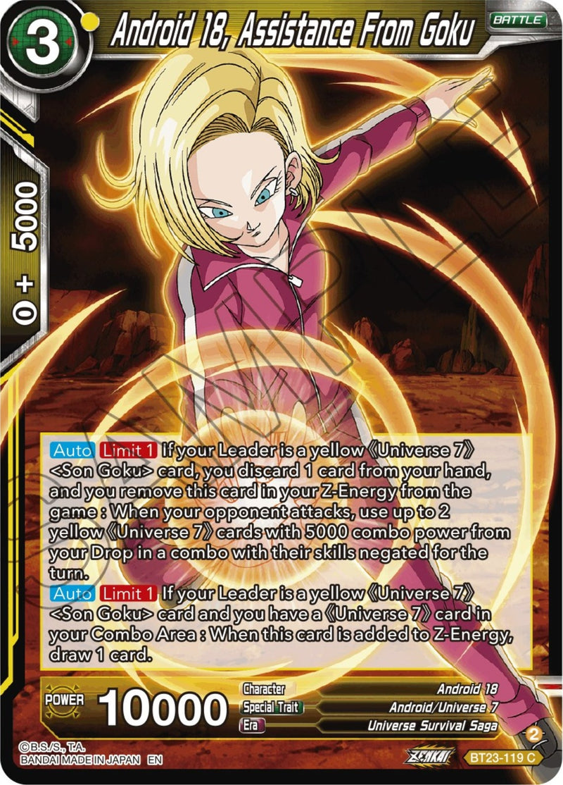 [BT23-119] Android 18, Assistance From Goku (Perfect Combination)