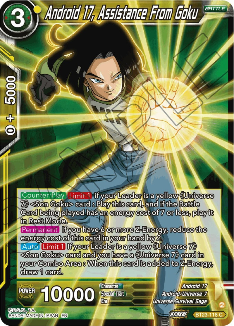 [BT23-118] Android 17, Assistance From Goku (Perfect Combination)