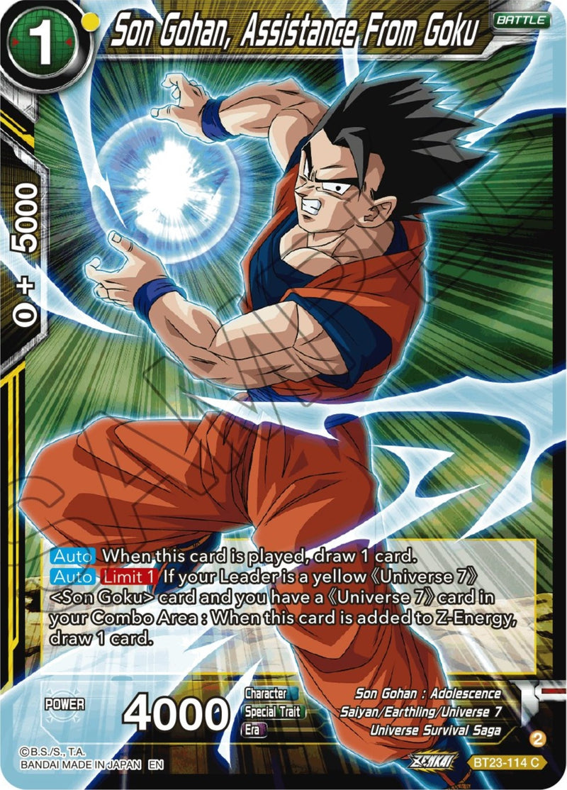 [BT23-114] Son Gohan, Assistance From Goku (Perfect Combination)