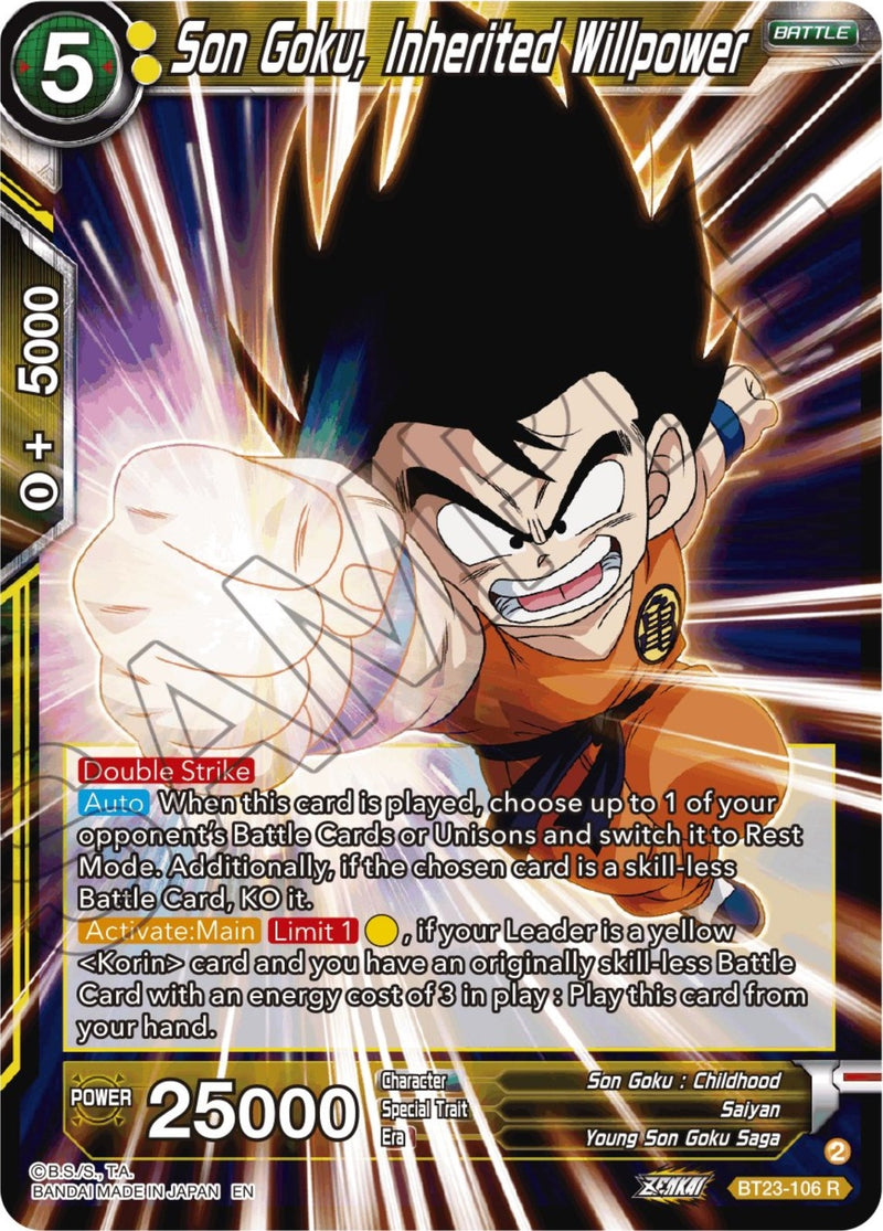 [BT23-106] Son Goku, Inherited Willpower (Perfect Combination)