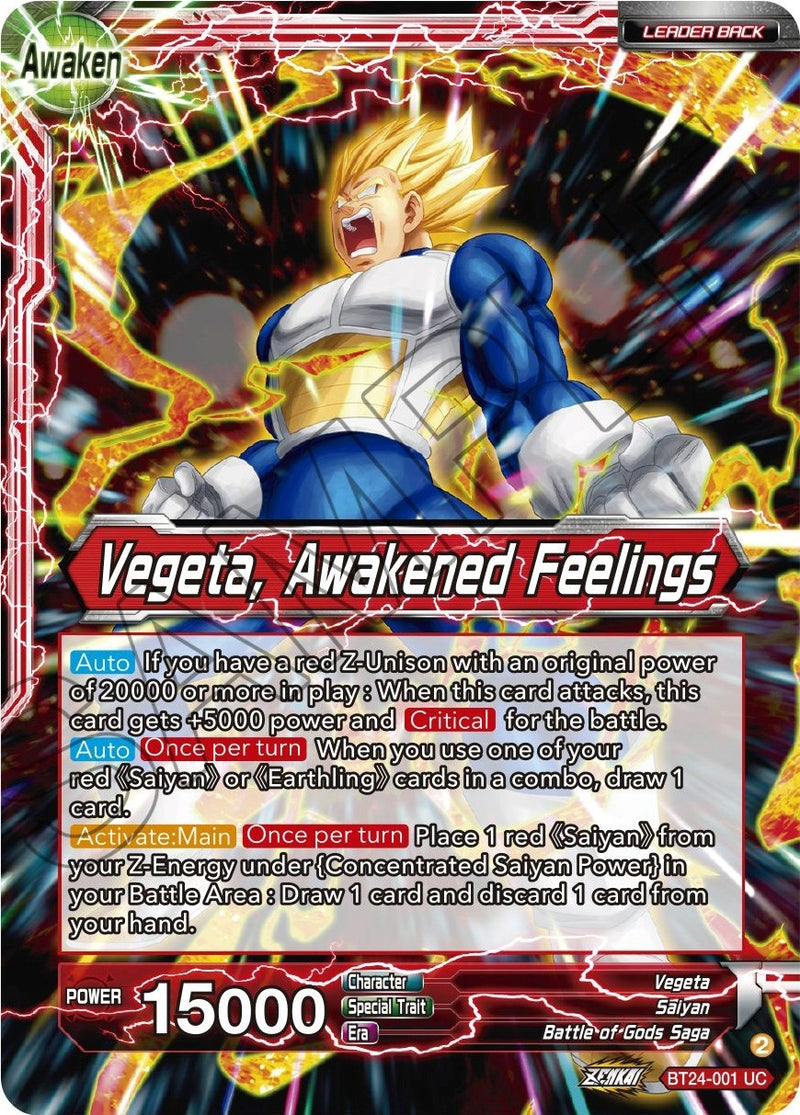 [BT24-001] Vegeta // Vegeta, Awakened Feelings (Beyond Generations)