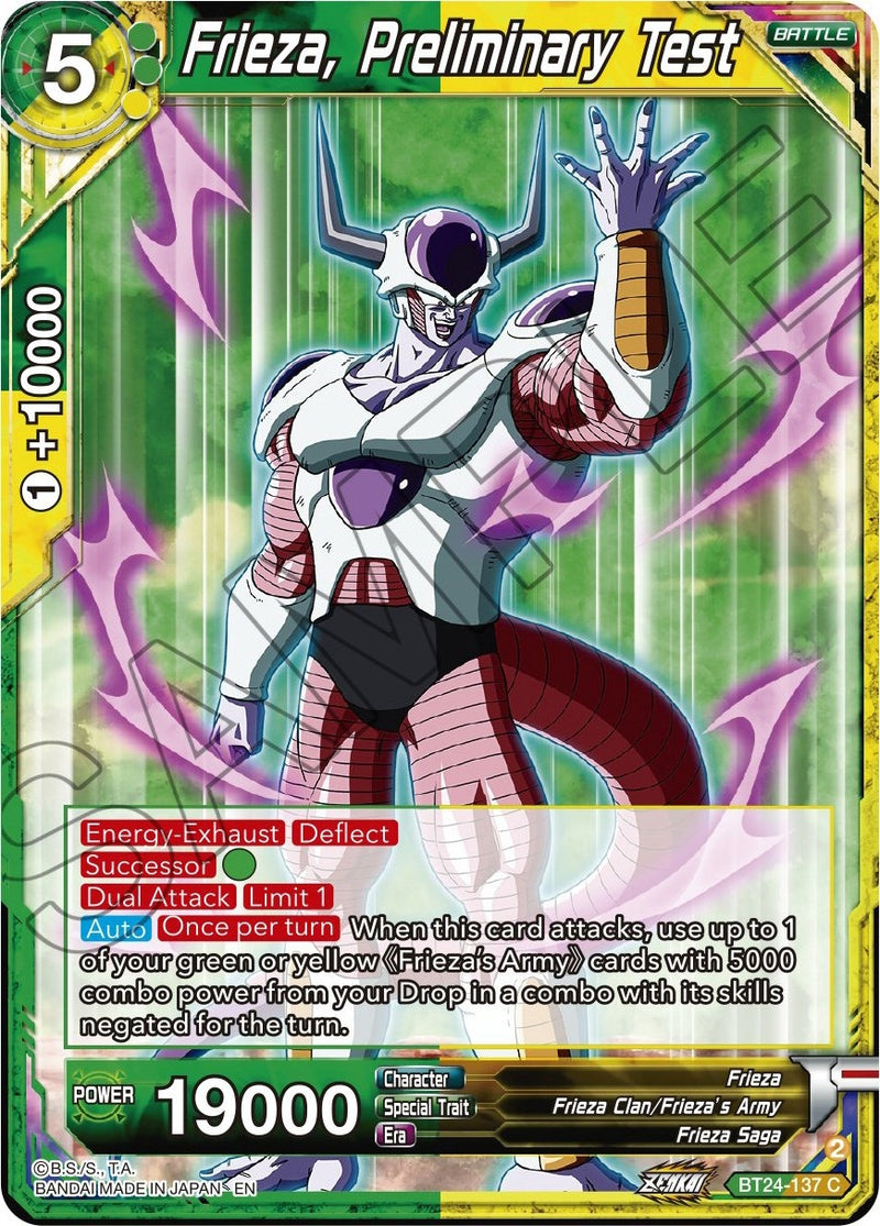 [BT24-137] Frieza, Preliminary Test (Beyond Generations)