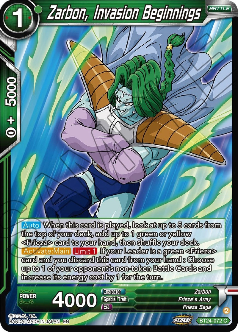 [BT24-072] Zarbon, Invasion Beginnings (Beyond Generations)