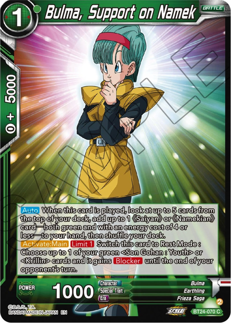 [BT24-070] Bulma, Support on Namek (Beyond Generations)