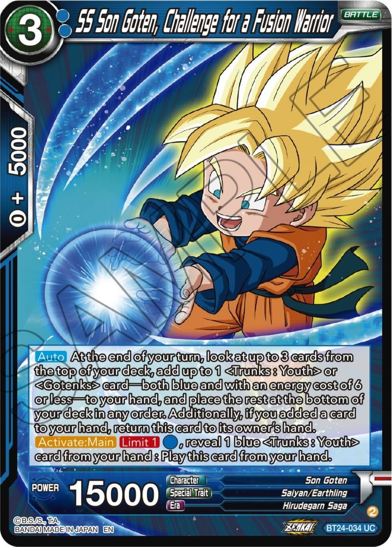 [BT24-034] SS Son Goten, Challenge for a Fusion Warrior (Beyond Generations)