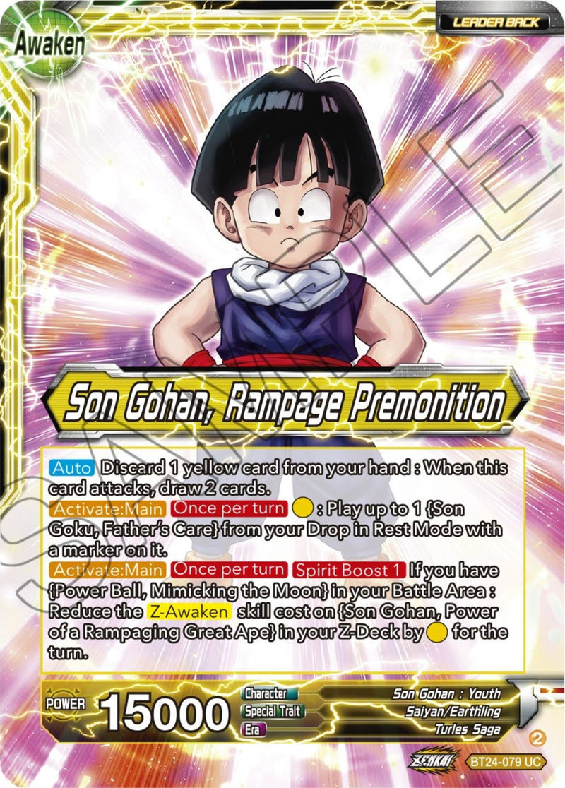 [BT24-079] Son Gohan // Son Gohan, Rampage Premonition (Beyond Generations)