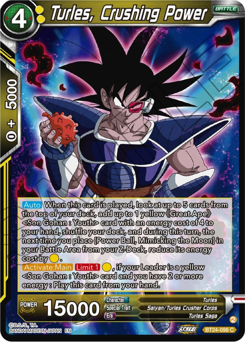 [BT24-098] Turles, Crushing Power (Beyond Generations)