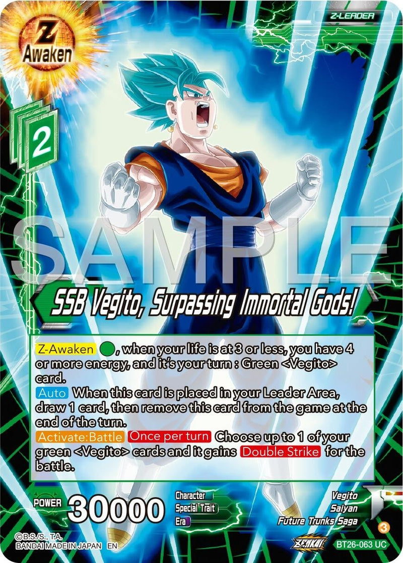 [BT26-063] SSB Vegito, Surpassing Immortal Gods! (Ultimate Advent)