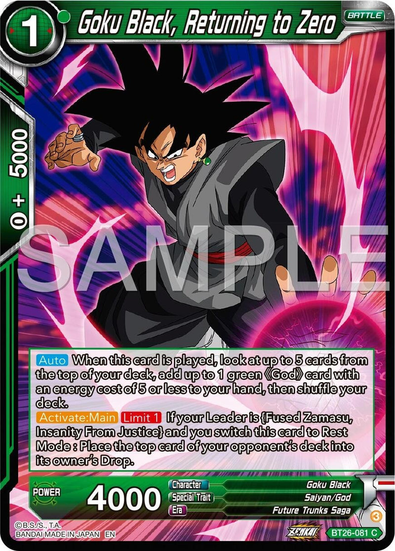 [BT26-081] Goku Black, Returning to Zero (Ultimate Advent)
