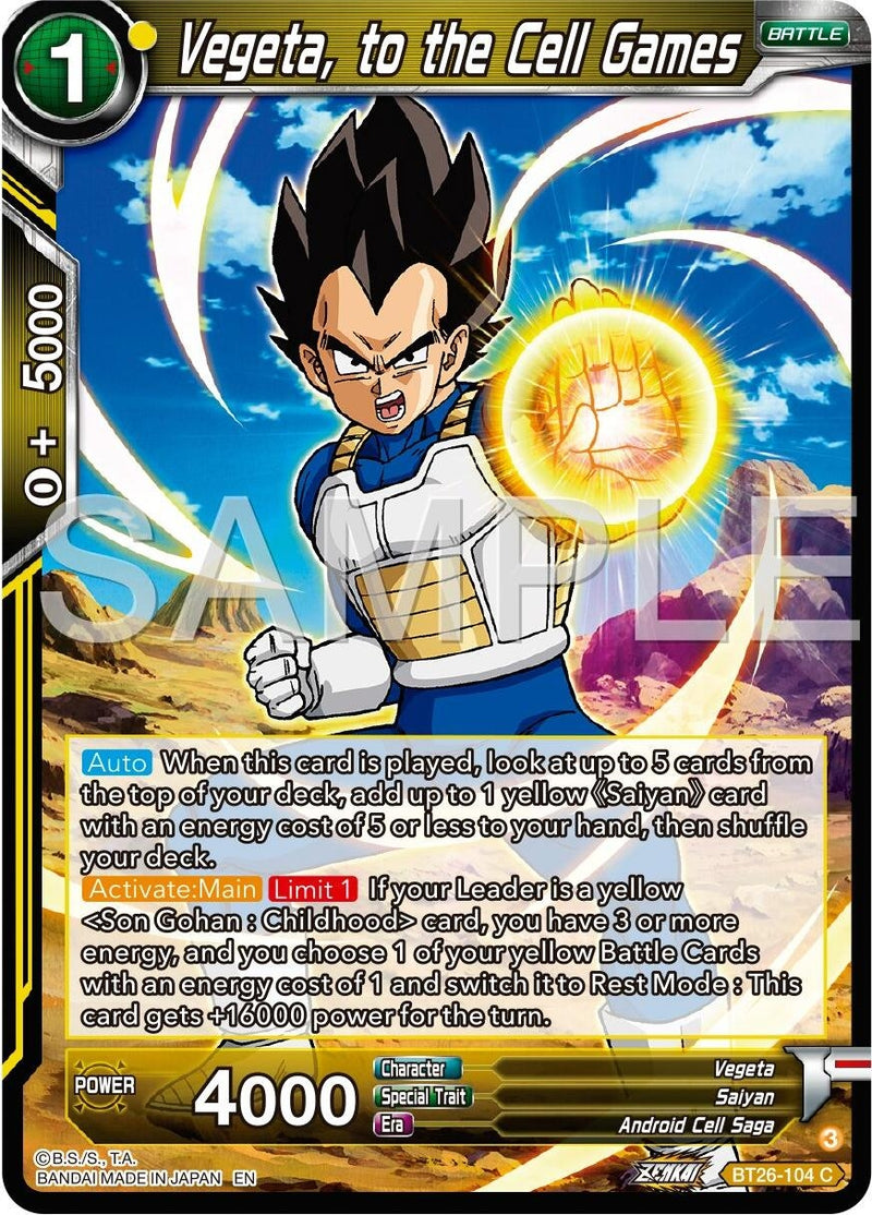 [BT26-104] Vegeta, to the Cell Games (Ultimate Advent)
