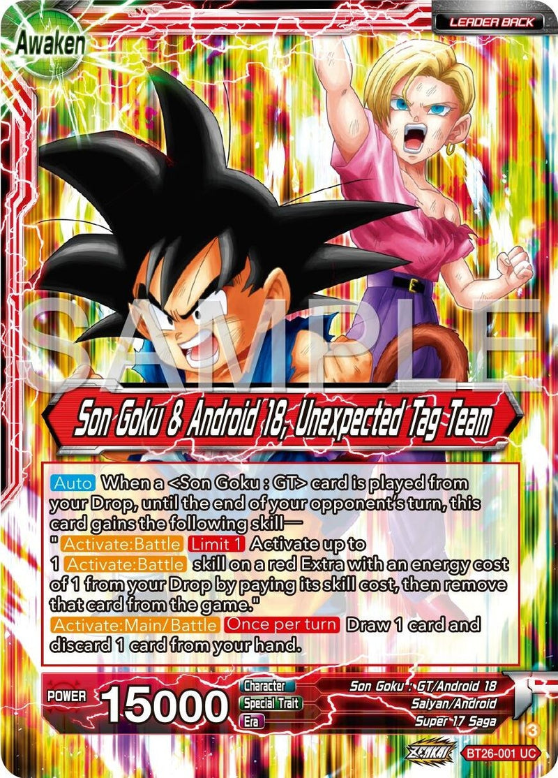 [BT26-001] Son Goku // Son Goku & Android 18, Unexpected Tag Team (Ultimate Advent)