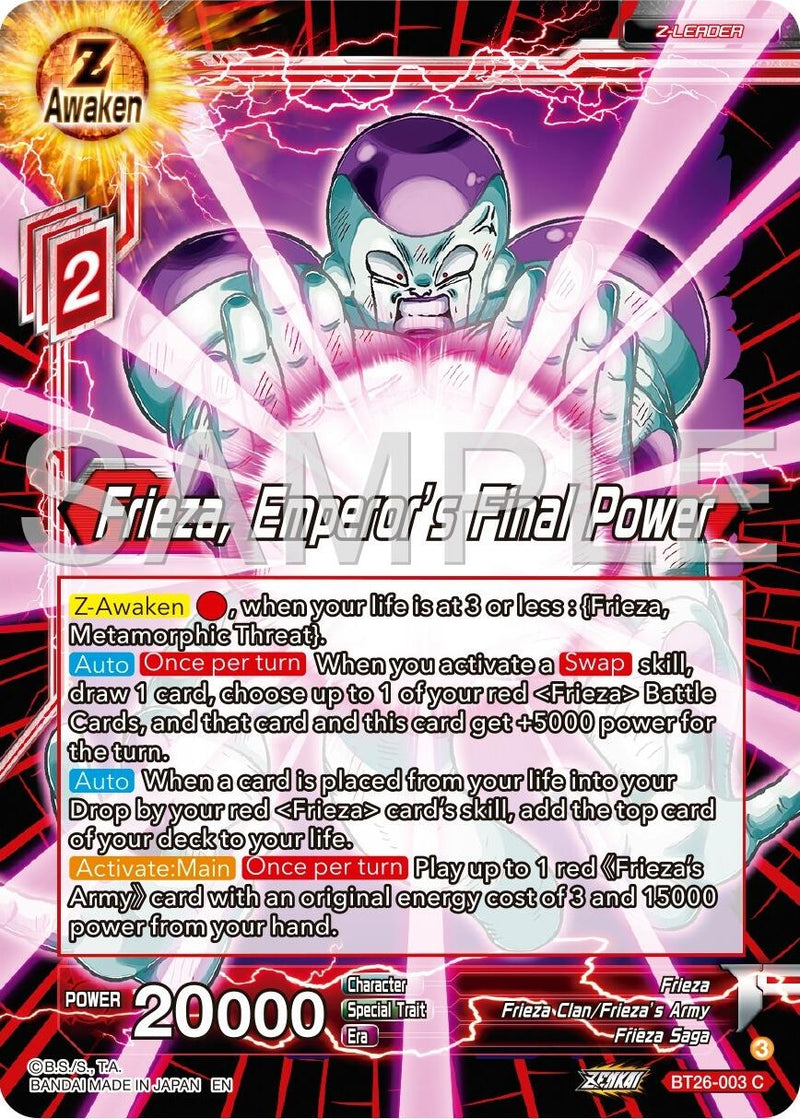[BT26-003] Frieza, Emperor's Final Power (Ultimate Advent)