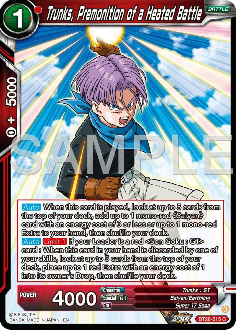 [BT26-015] Trunks, Premonition of a Heated Battle (Ultimate Advent)